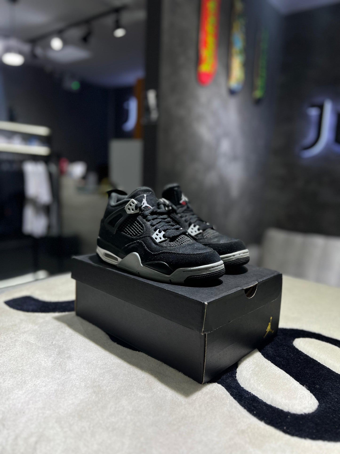 Jordan 4 Retro Black Canvas (GS)