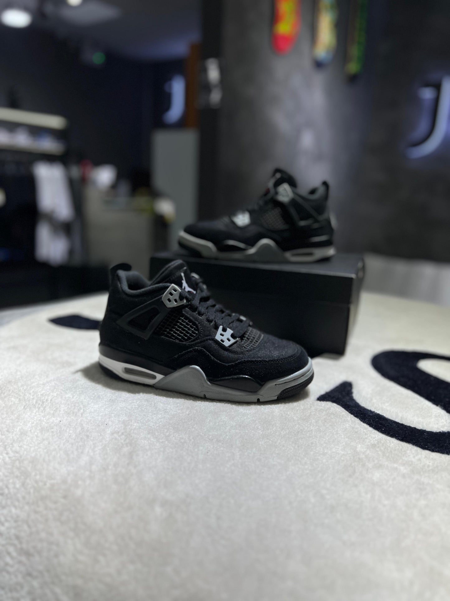 Jordan 4 Retro Black Canvas (GS)