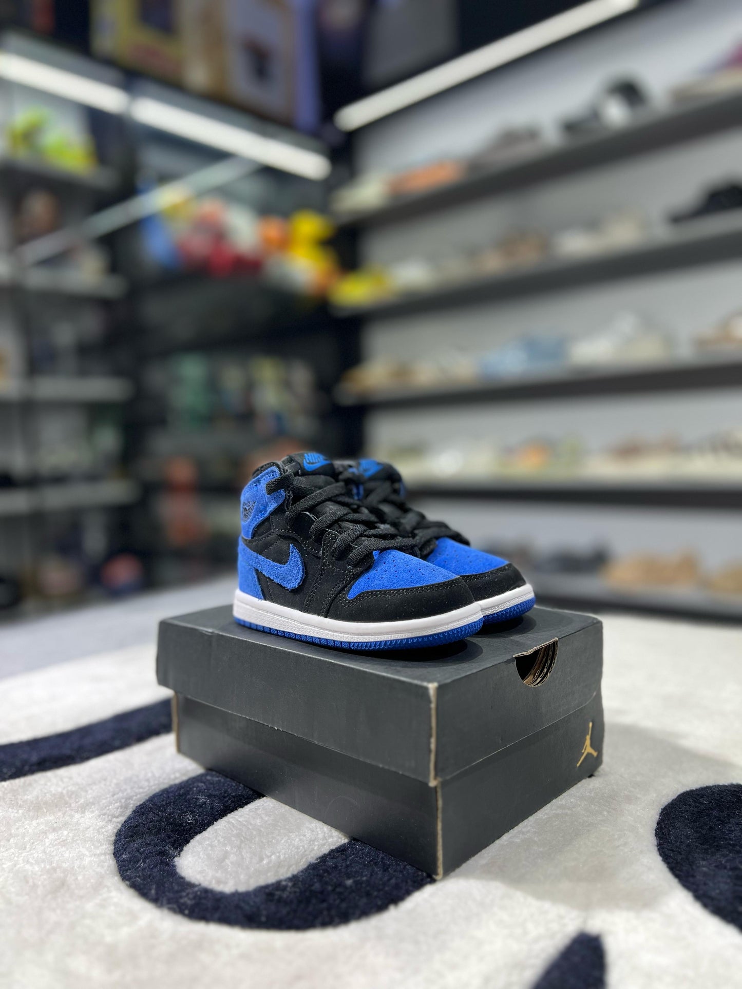 Jordan 1 Mid Black Royal Blue  (GS)