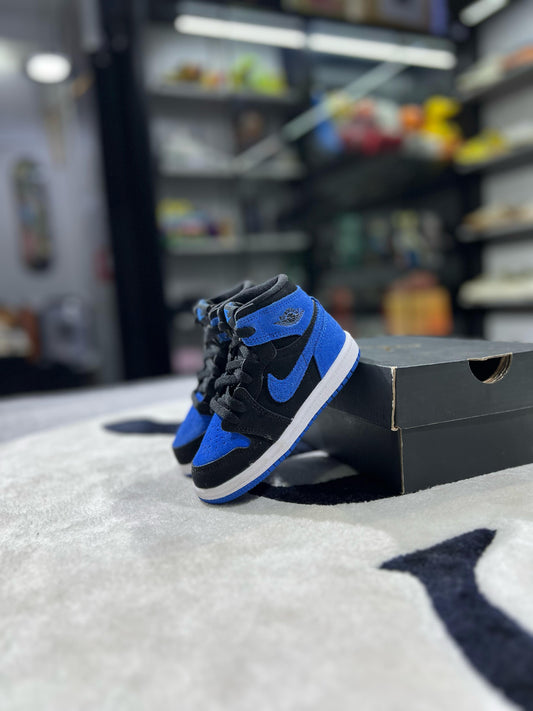 Jordan 1 Mid Black Royal Blue  (GS)
