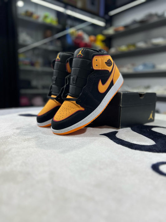 Jordan 1 Mid Fat Tongue Black Orange